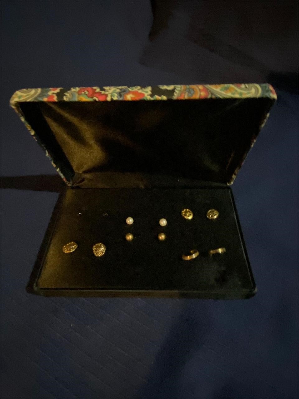 Earrings in jewelry box