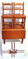 American Girl Doll Drop Side Table w/ 2 chairs