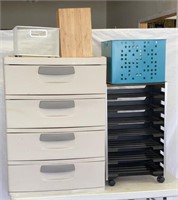 Plastic File & Rolling Cabinets, Baskets