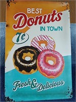 Best Donuts in Town Metal Sign - 9" x 12'