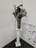 Faux Marble Plant Stand W   Art Deco Vase 33" T