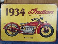 Indian Motorcycle Metal Sign - 8" x 12"