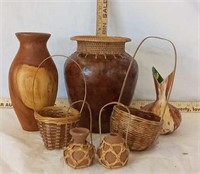 Motif Hand Carved Vase, Ceramic Urn