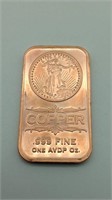 1 Ounce Copper Bar