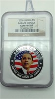 2009 Liberia $5 Barack Obama Proof