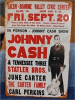 Johnny Cash Concert Metal Sign - 8" x 12"
