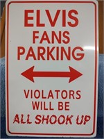 Elvis Fans Parking Metal Sign - 8" x 12"