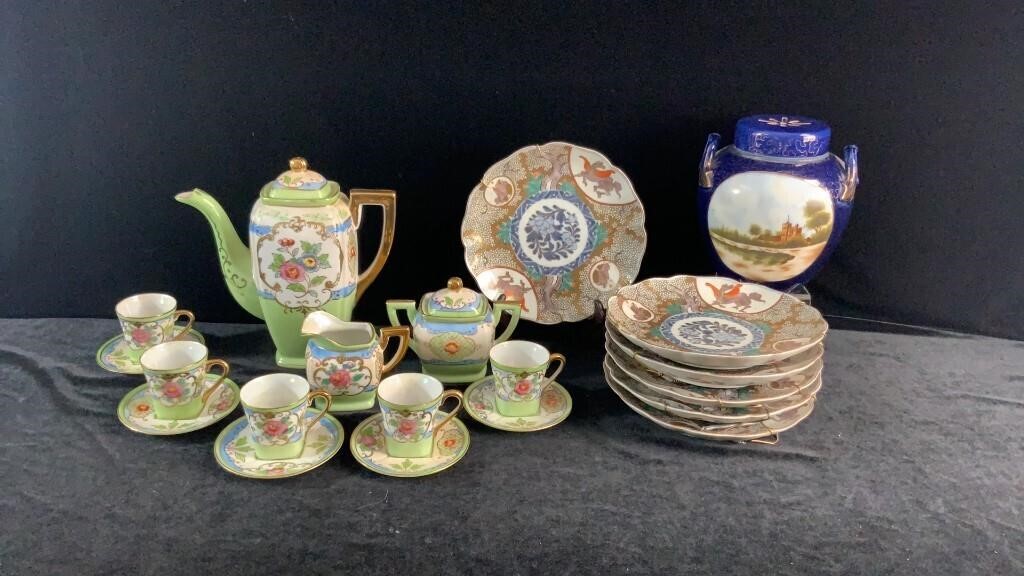 Japanese Tea Set, Plates, Ginger Jar