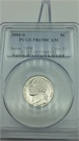 2001S PCGS PR69DCAM Nickel