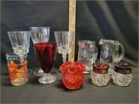 Hobnail Vase, Toothpick Holders, Glasses