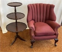 3 Tier Stand & Upholstered Chair