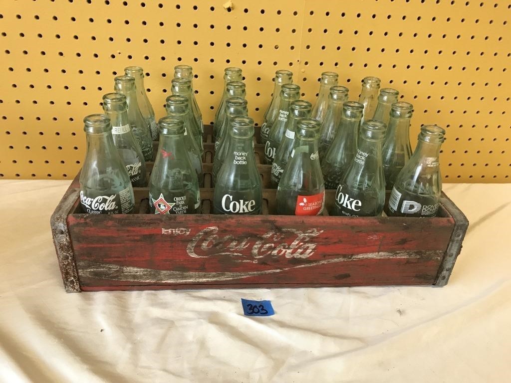 Vintage Coca-Cola Crate with Coke Bottles