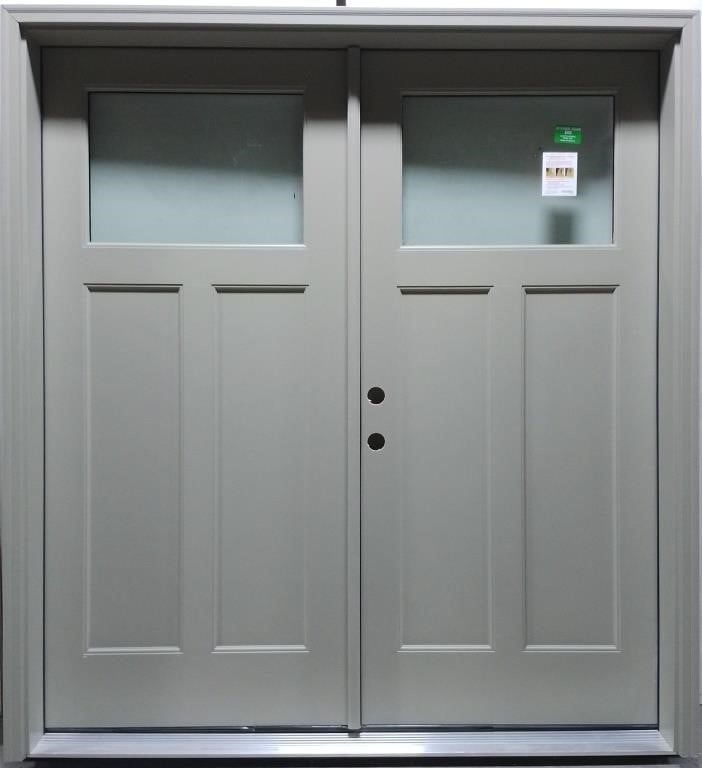 36" Wide Woodgrain Fiberglass Double Door