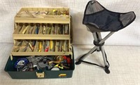 Fishing Tackel Box w/ Content & Chair