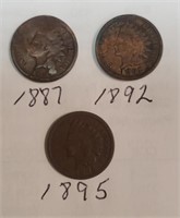 1887-1892-1895 Indian Head Pennies
