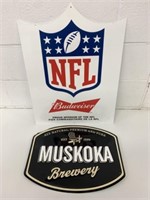 Metal Budweiser & Muskoka Signs