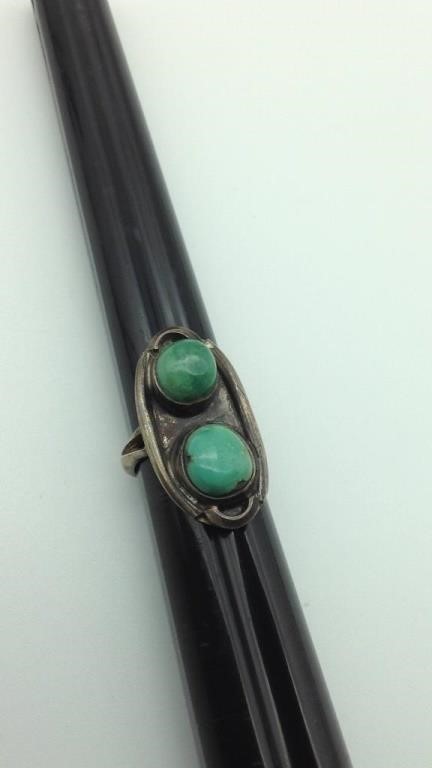 Ring W/ 2 greenish stones