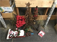 Lot of Various Christmas Trees and Christmas Decor