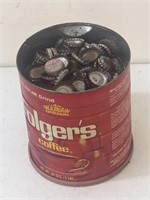 Folgers Can Full Of Coca Cola Bottle Caps