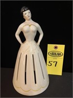 Vintage Lady Napkin Holder Figurine 10" H