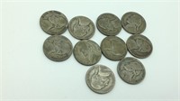1943 Silver War Nickels lot of 10