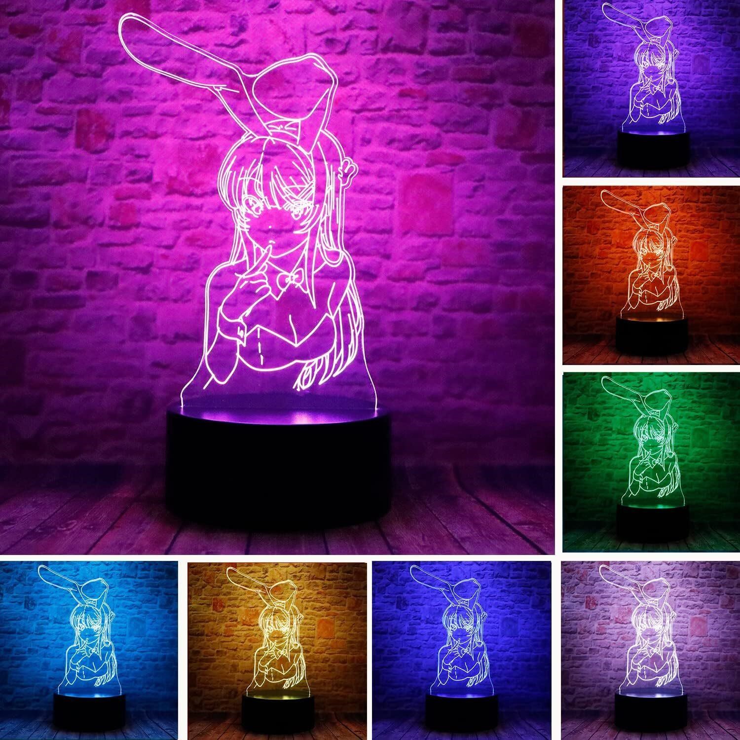 Mai Sakurajima Anime Figure 3D LED Table Lamp