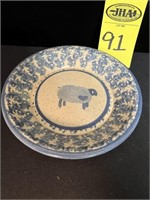 Spongeware Pottery Plate 7.5" R