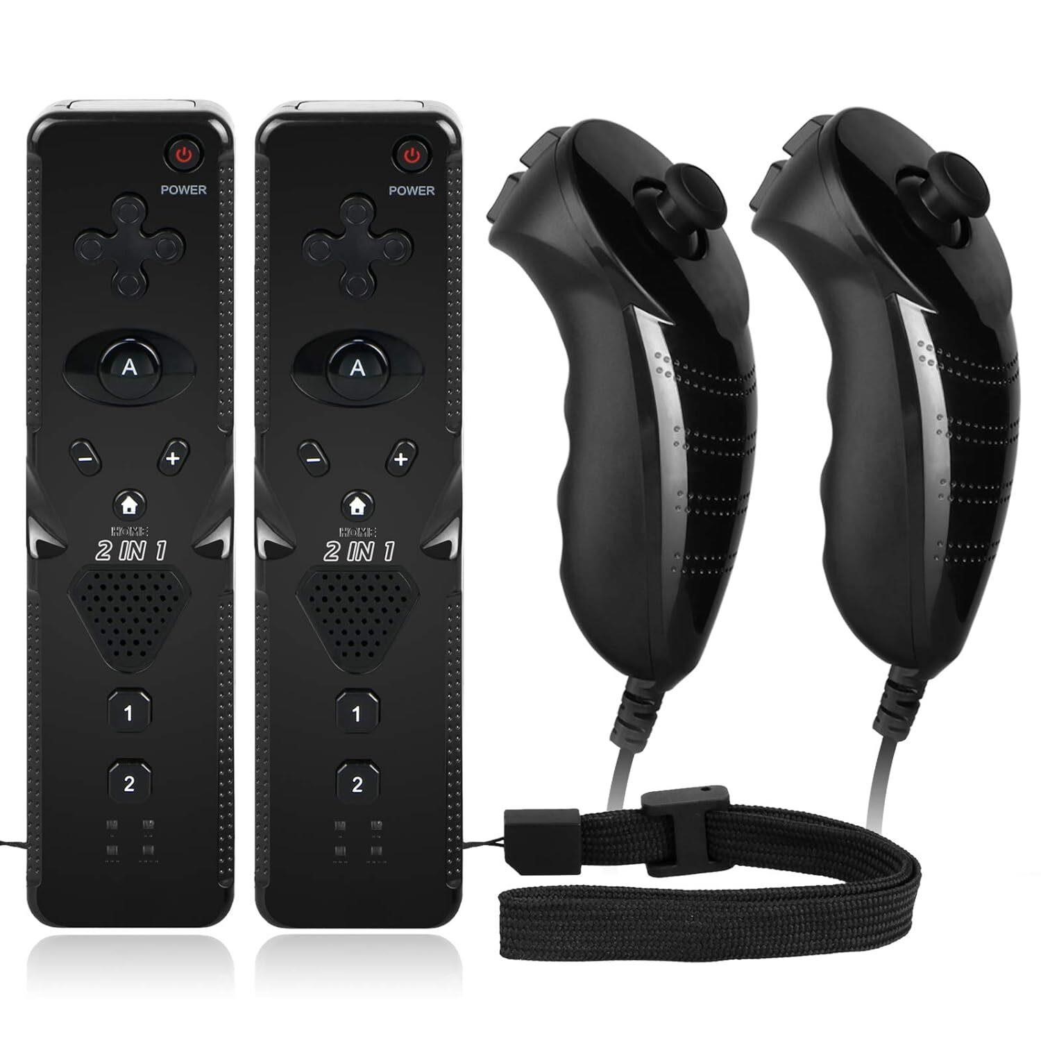 2 Pairs Remote Controller and Nunchuck Controller