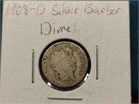 1908-D Silver Barber Dime