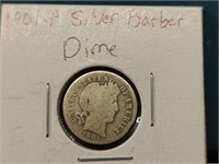 1901-P Silver Barber Dime