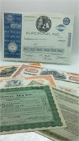 Vintage Stock Certificates lot of 6