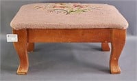 Footstool With Needlework Cover