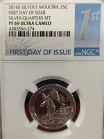 2016 Graded Silver Quarter PF69 First Day of