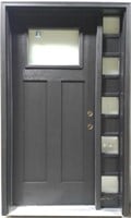 36" Wide Woodgrain Door with One Sidelite