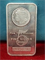 5 Troy Ounce Silver Bar .999 Fine Silver