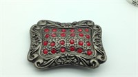 Belt Buckle with red stones