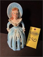 Vintage Kreiss Blue Ceramic Lady Napkin & Candle