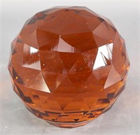 Amber Glass Paperweight