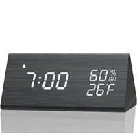 ($24) Digital Alarm Clock, with Wooden Electronic