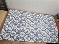 Blue & White Woven Mat@25inWx42inL#Some Marks