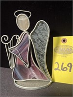 Leaded Stained Glass Angel 7"