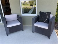 TWO (2) OUTDOOR ARMCHAIRS