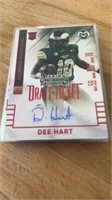 Autograph Football Card Dee Hart