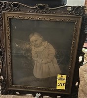 Vintage Child's Picture ( Some Frame Damage)