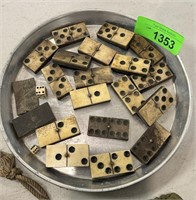 LOT OF ANTIQUE CIVIL WAR ERA BONE DOMINOES DICE