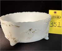 Victorian Dithridge Milk Glass Footed Bowl 7.5" R