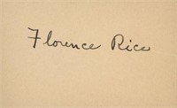Florence Rice original signature