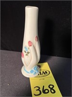 Crutchfield Pottery Hand Painted Hand Vase 6" H
