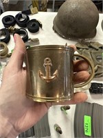 VINTAGE BRASS NAVY HANDLED CUP