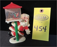 Vintage Hard Plastic Santa Holding Post & Snowglob